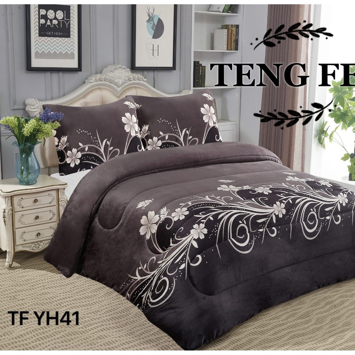 GENERICO - Cobertor de invierno Plush con Chiporro 2 plazas - Diseños Flores