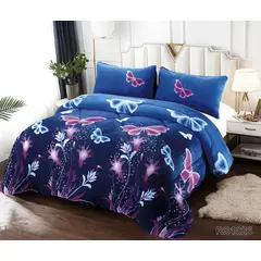 GENERICO - Cobertor de invierno Plush con Chiporro 2 plazas - Azul Mariposas