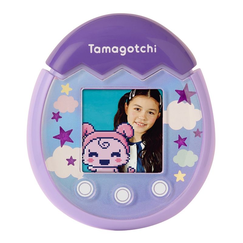 BANDAI - Tamagotchi Pix Original Cielo Purpura Mascota Virtual