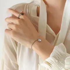 GENERICO - PULSERA MUJER CON DIJE ACERO INOXIDABLE