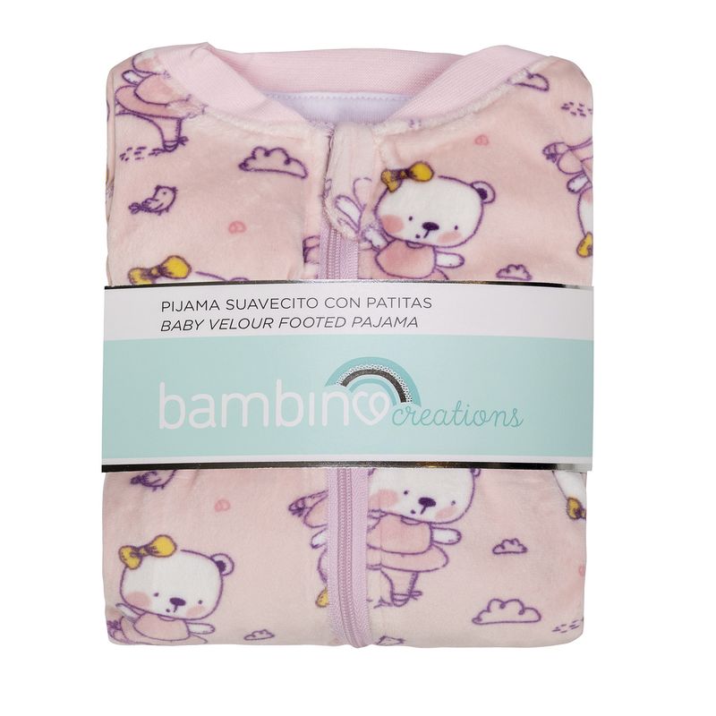 BAMBINO - Piezas Pijama Suavecito Osita Rosado 9-12 M