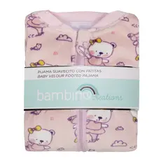 BAMBINO - Piezas Pijama Suavecito Osita Rosado 9-12 M