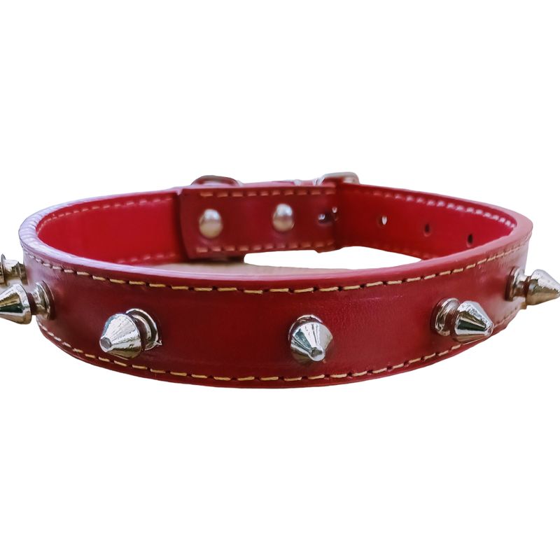 GENERICO - COLLAR PERROS GATOS Y MASCOTAS  PUNTAS ROJO XL
