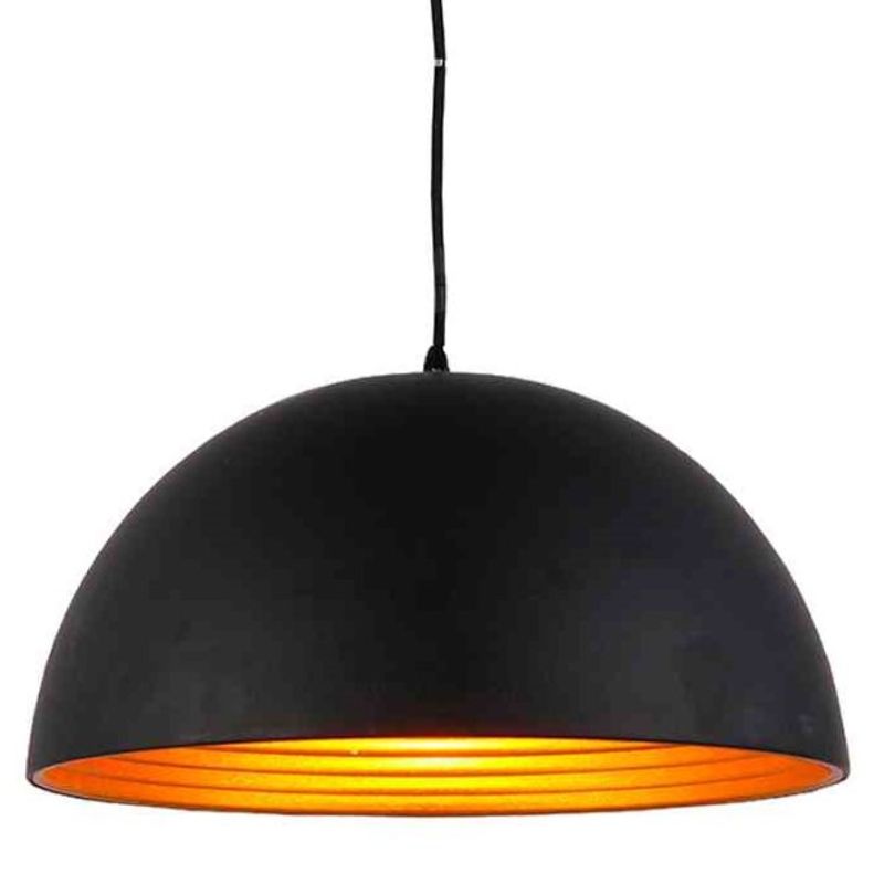 GENERICO - Lampara Colgante Metal Negro Dorada 1 Soquete Moderna