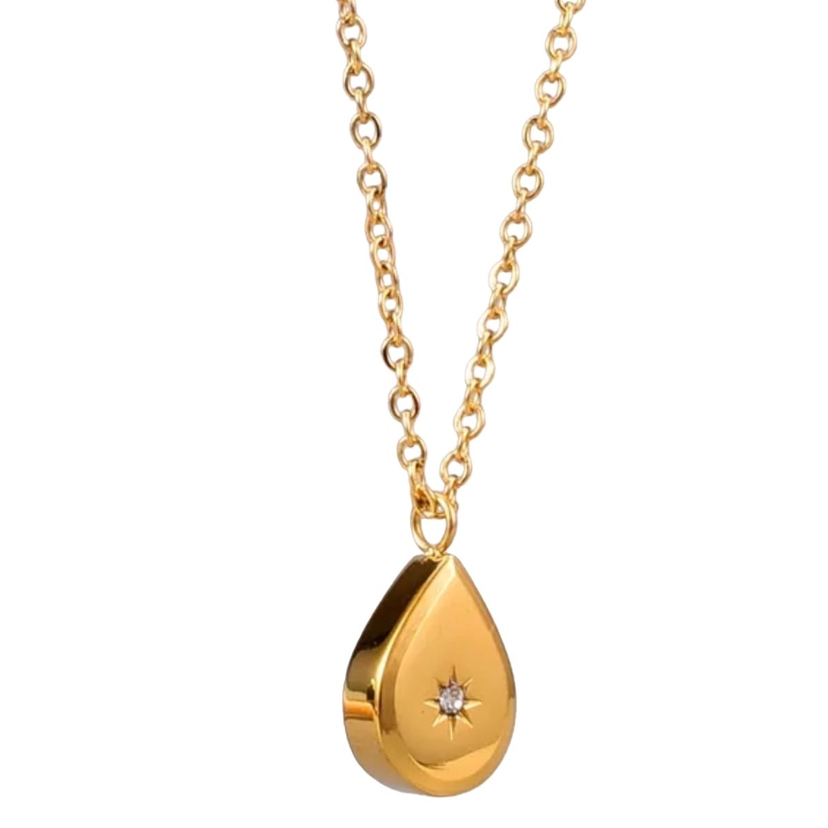 LUXURYJOYAS - Collar Gota Diamante Oro 18kt Mujer