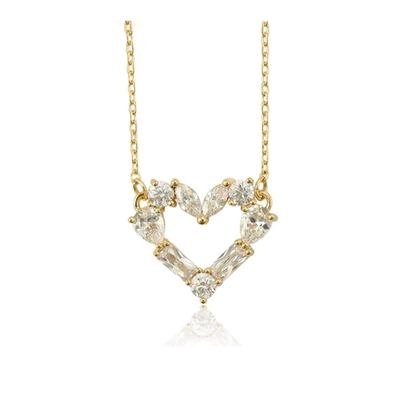 LUXURYJOYAS - OFF Collar Corazón Oro 18kt Con Cristales Y Diamantes