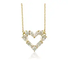 LUXURYJOYAS - OFF Collar Corazón Oro 18kt Con Cristales Y Diamantes
