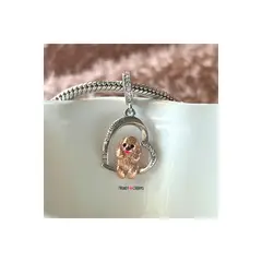 TRENDY CHARMS - Charm Perro Poodle Rojo Te Amo Plata 925
