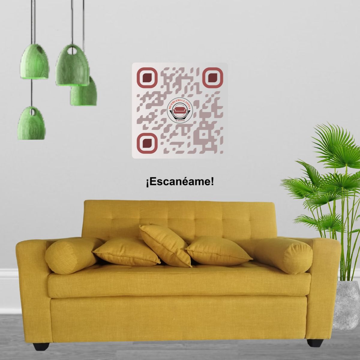 MUEBLERIA LATINA - SOFA LINO 3 CUERPOS LATINA MOSTAZA