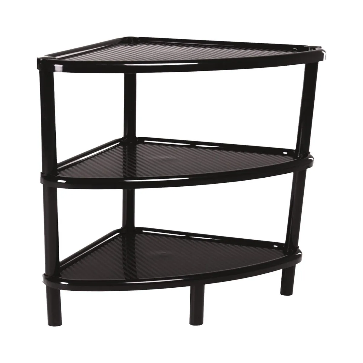 RIMAX - Estante esquinero triangular plastico 3 niveles Negro Rimax
