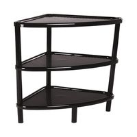 Estante esquinero triangular plastico 3 niveles Negro