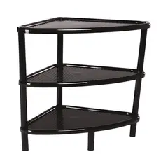 RIMAX - Estante esquinero triangular plastico 3 niveles Negro