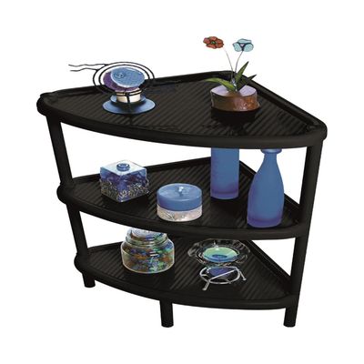 Imagen 2 del producto Estante esquinero triangular plastico 3 niveles Negro