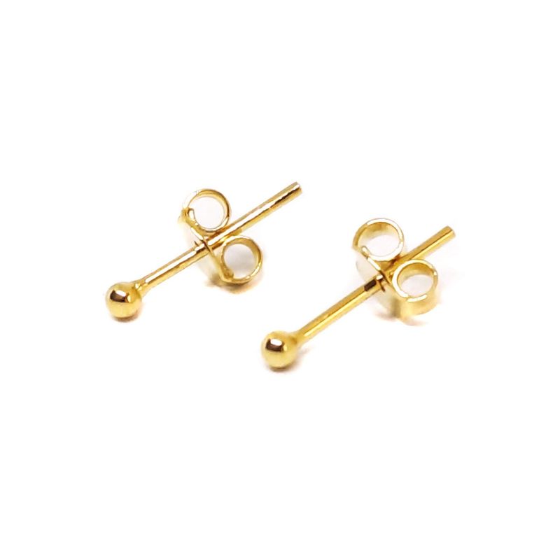 ANDREA COGGIOLA JOYAS - Aros Bola 2mm Enchapado Oro 18K