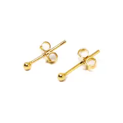 ANDREA COGGIOLA JOYAS - Aros Bola 2mm Enchapado Oro 18K
