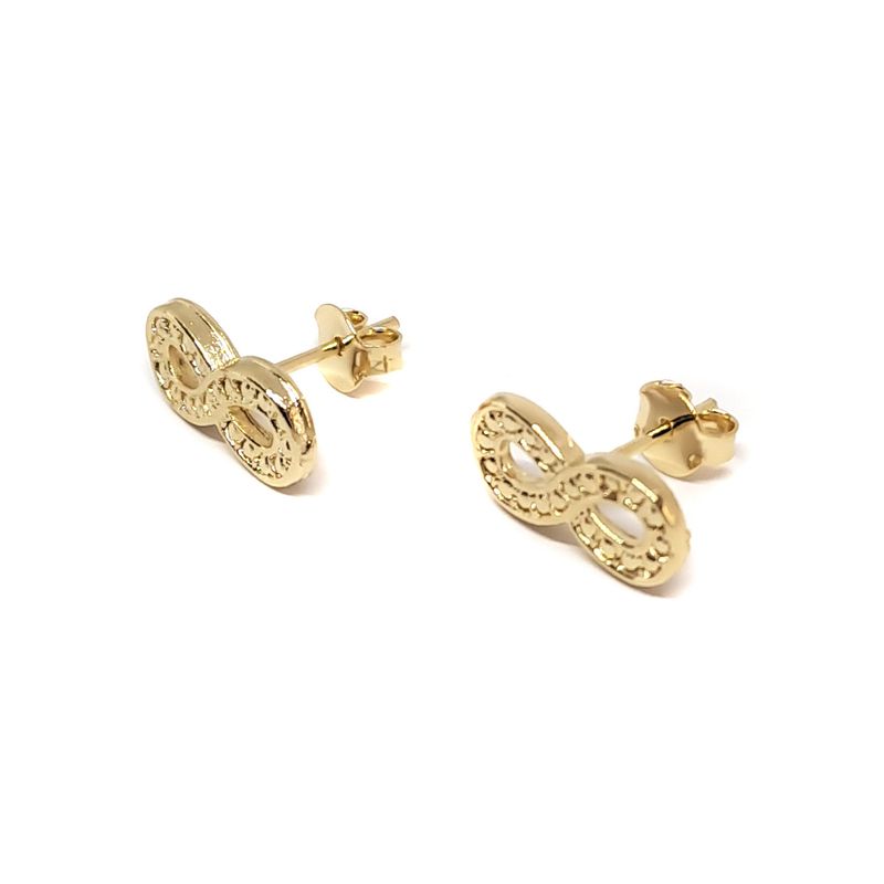ANDREA COGGIOLA JOYAS - Aros Infinito Circón Enchapado Oro 18K