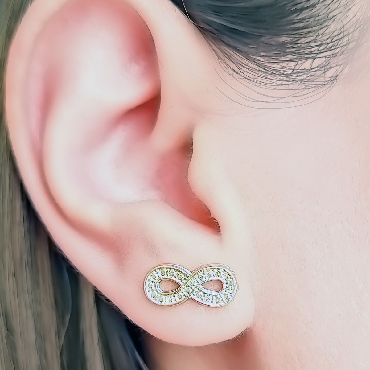 COGGIOLA - Aros Infinito Circón Enchapado Oro 18K