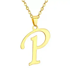 GENERICO - Collar Acero Con Dije Letra Inicial P