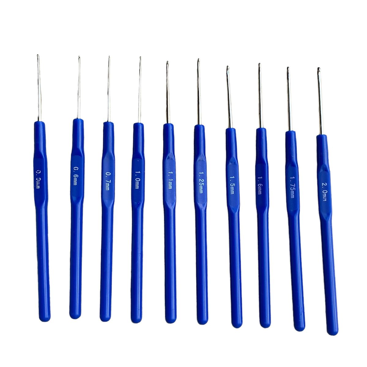 GENERICO - Set de Crochet puntas finas de 0,6 a 1.75 mm. 8 unidades.