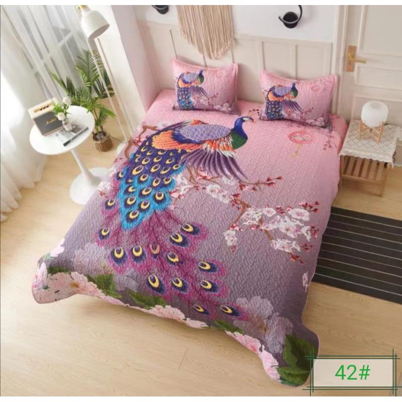 TODOHOGAR SANTIAGO DE CHILE - Cubrecama diseño estampado tl42 2P pavo real