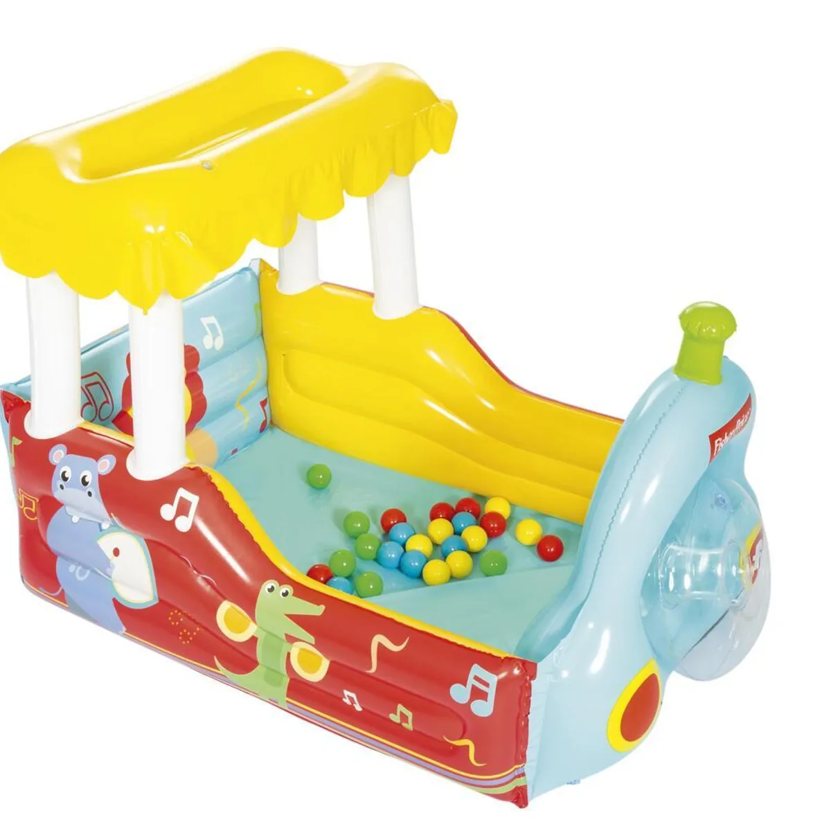 BESTWAY - Avion Inflable Piscina Con Pelotas Fisher Price 132X94X89Cms
