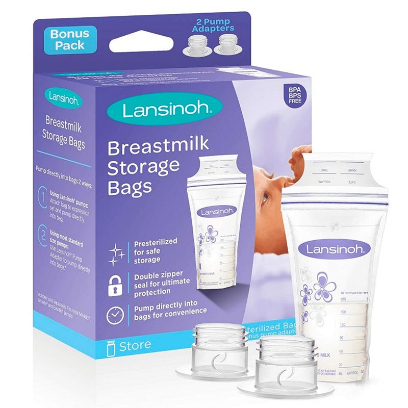 LANSINOH - BOLSA DE ALM. LANSINOH L. MATERNA 50 UND + ADAPTADOR X 2