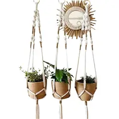 MACRAKO - Colgante de Macramé para tus macetas con toque de Color