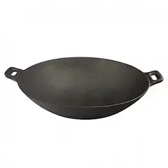LUGANO - Wok Con Asas De Fierro Fundido 30 cm Negro