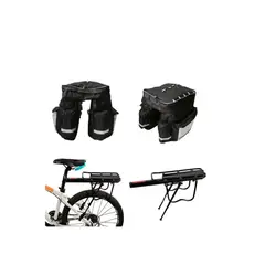 GENERICO - Bolso Alforja 48 Lts + Parrilla Bicicleta Tubo 50 Kgs