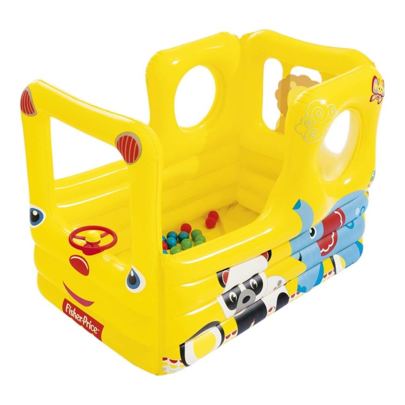 BESTWAY - Piscina Bus inflable con pelotas 137X96X96Cms Fisher Price