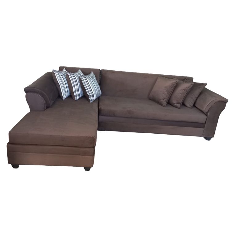 SECCIONAL FELPA MUSTANG GRANDE IZQUIERDO CHOCOLATE
