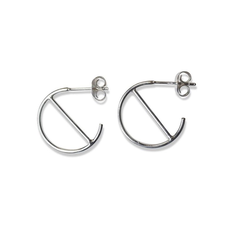 ANDREA COGGIOLA JOYAS - Aros Argolla Barra 18mm Plata Fina 925