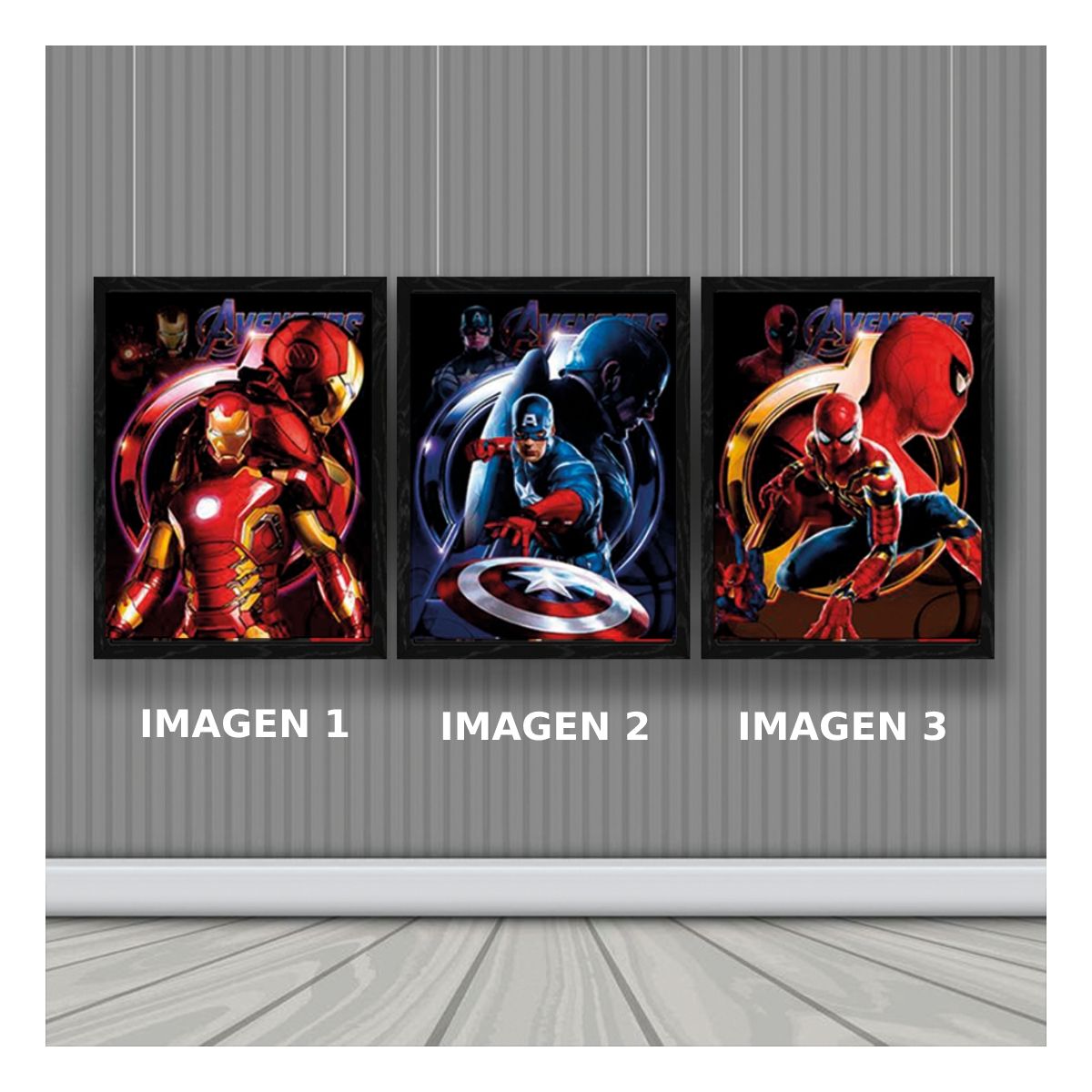 3DILUTION - IronMan Spiderman Capitan Cuadro 3D Efecto Lenticular