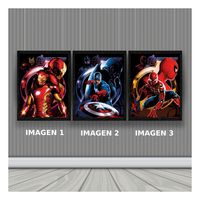 IronMan Spiderman Capitan Cuadro 3D Efecto Lenticular