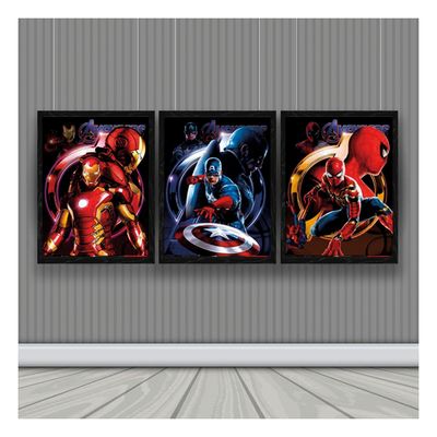 Imagen 2 del producto IronMan Spiderman Capitan Cuadro 3D Efecto Lenticular