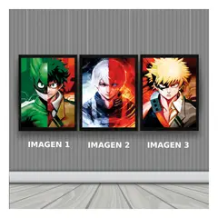3DILUTION - Boku No Hero Cuadro 3D Efecto Lenticular 3 imagenes en 1