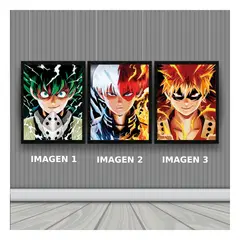 3DILUTION - Boku No Hero Personajes Cuadro 3D Lenticular 3 imagenes en 1