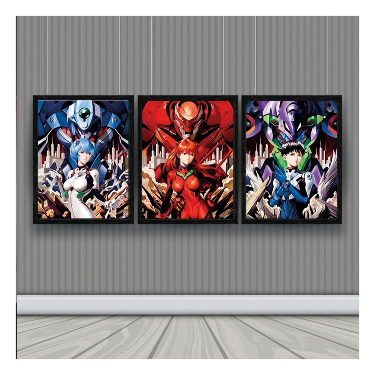 3DILUTION - Evangelion Cuadro 3D Efecto Lenticular 3 imagenes en 1