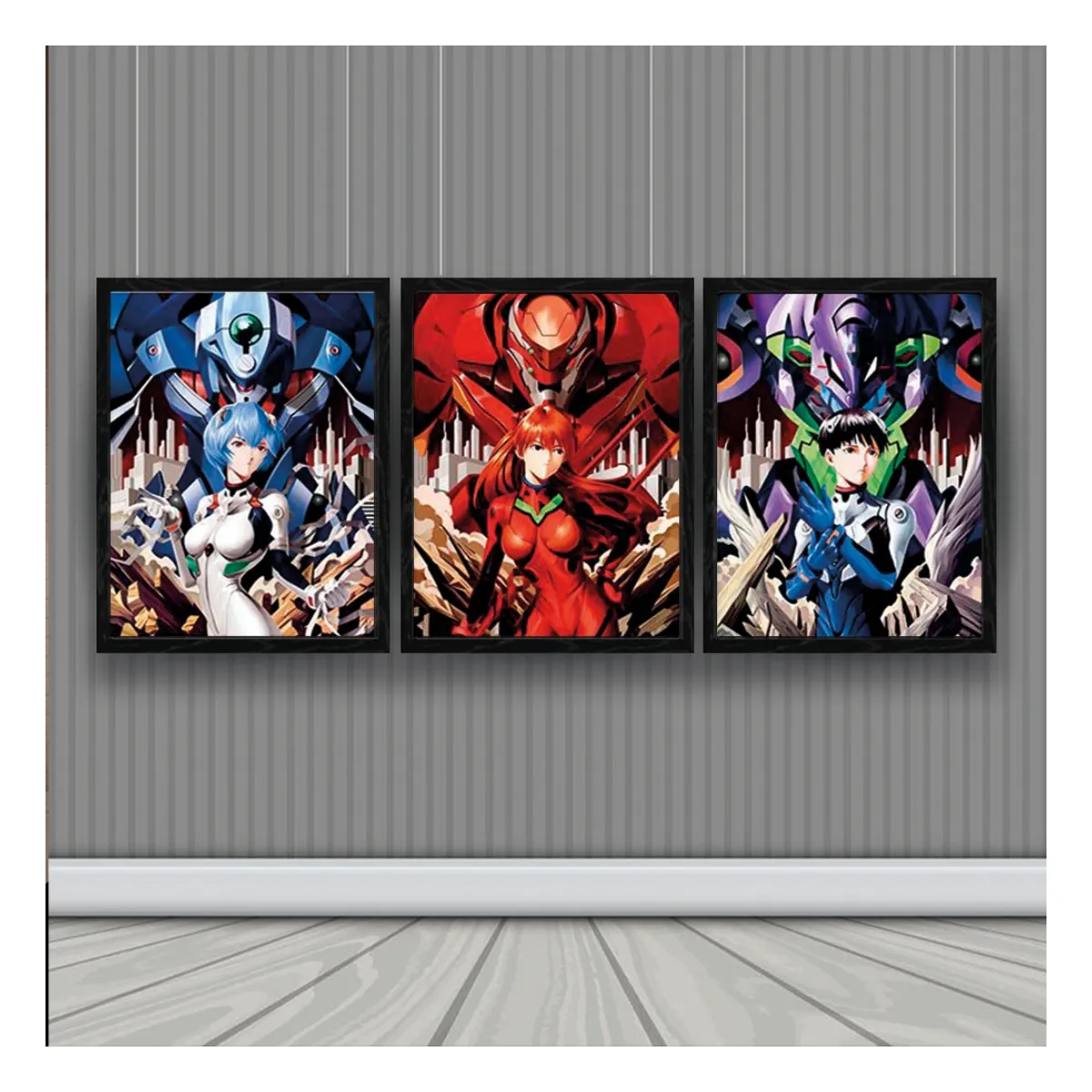 3DILUTION - Evangelion Cuadro 3D Efecto Lenticular 3 imagenes en 1