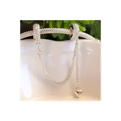 TRENDY CHARMS - Cadena de Seguridad Corazón Colgante Plata 925