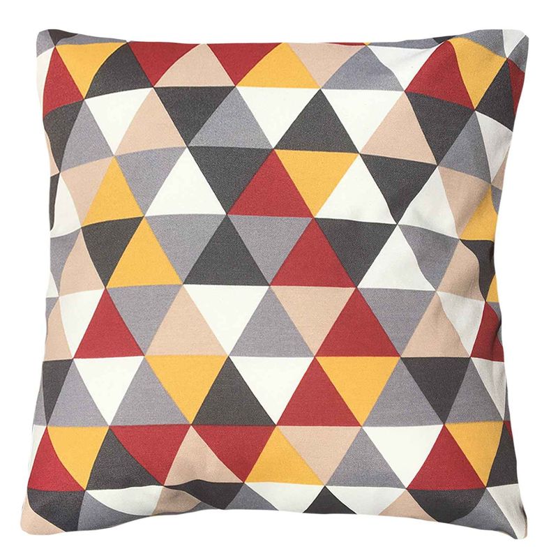 ELIZABETH PEPER - FUNDA COJIN DECORATIVO DISEÑO TRIANGULAR ROJO Y AMARILLO 45X45.
