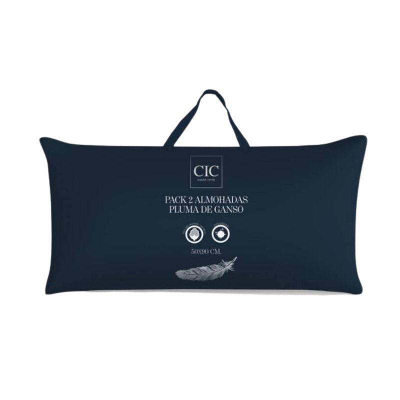 CIC - Pack Almohadas Cojín CIC KING 90x50  Plumas de Ganso Sueño Profundo