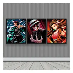 3DILUTION - Demon Slayer Cuadro 3D Efecto Lenticular 3 imagenes en 1