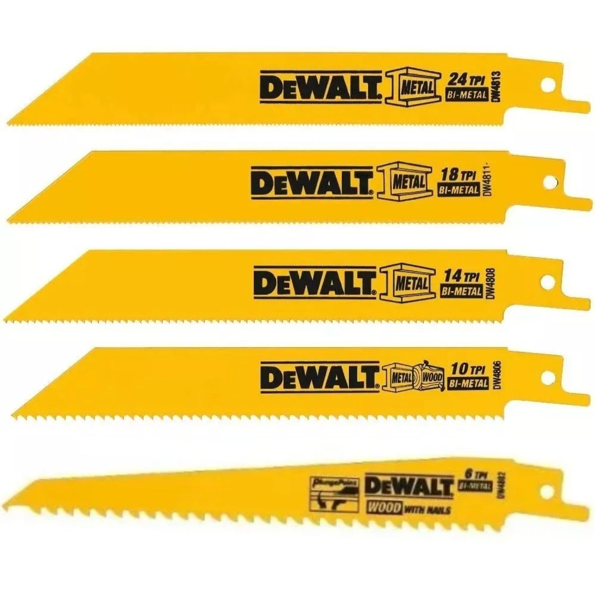 DEWALT - Dewalt 6 Hojas Para Sierra Sable Metal/madera  Dw4856