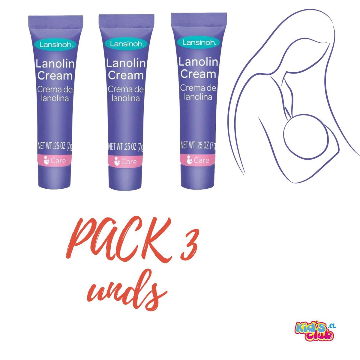 LANSINOH - PACK 3 UNIDS LANSINOH LANOLINA HPA 7 GRS