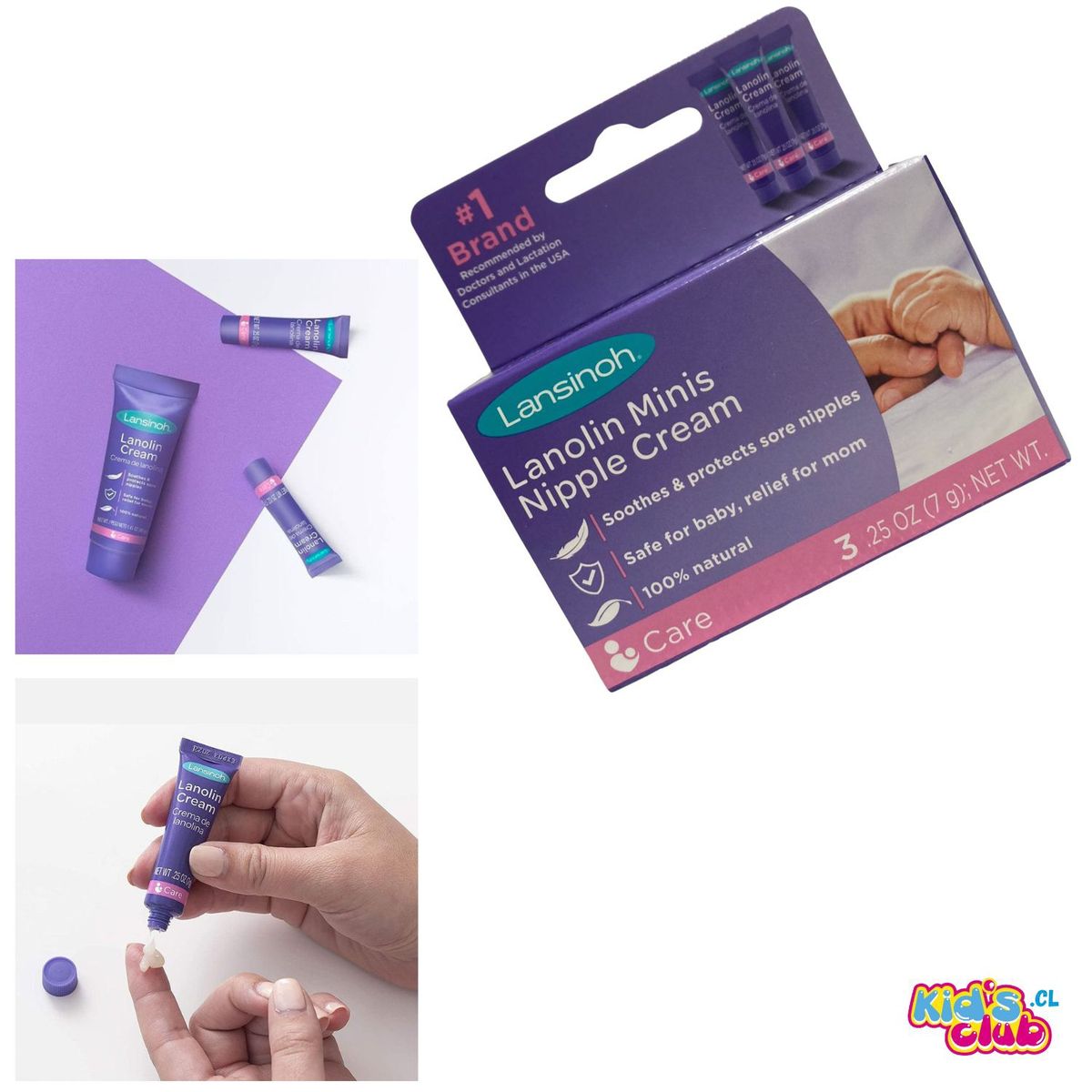 LANSINOH - PACK 3 UNIDS LANSINOH LANOLINA HPA 7 GRS