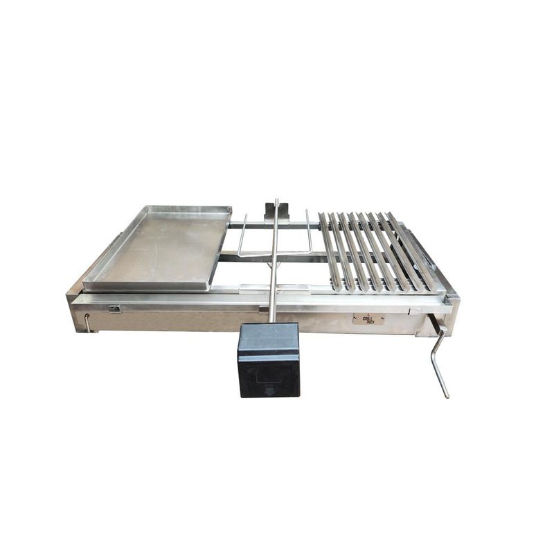 GRILLINOX - Parrilla inoxidable con Plancha Churrasquera y Asador