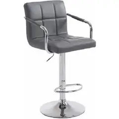 GENERICO - Silla Taburete Piso De Bar Con Apoya Brazo y Pies Negro