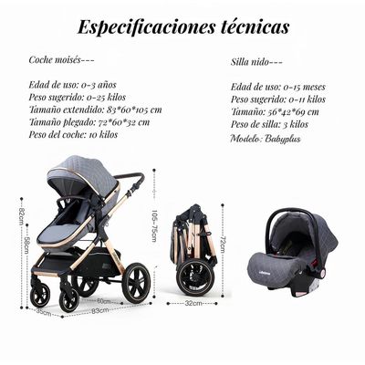 Imagen 2 del producto Coche Travel System Con Accesorios X1 Negro