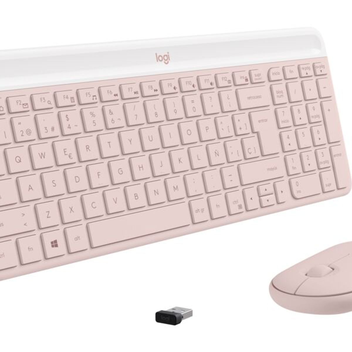 LOGITECH - Kit Teclado Y Mouse Inalámbrico Logitech Mk470 Español Rosa